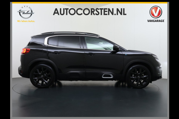 Citroën C5 Aircross 1.6T PHEV Hybrid 225PK Automaat Adap.Cruise Leder+Verwarmd Panoramadak Trekhaak Elek.Stoel+Memory Apple Carplay Android Auto Bus Navi Lmv 19" Privacy Glas Led Isofix DAB Draadloos opladen Lane Assist Regen-Lichtsensor 1.300KG Trekgewicht Dealeronderhouden Origineel Nederlandse Auto