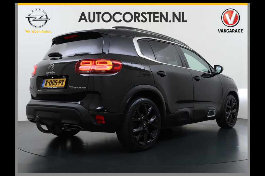 Citroën C5 Aircross 1.6T PHEV Hybrid 225PK Automaat Adap.Cruise Leder+Verwarmd Panoramadak Trekhaak Elek.Stoel+Memory Apple Carplay Android Auto Bus Navi Lmv 19" Privacy Glas Led Isofix DAB Draadloos opladen Lane Assist Regen-Lichtsensor 1.300KG Trekgewicht Dealeronderhouden Origineel Nederlandse Auto