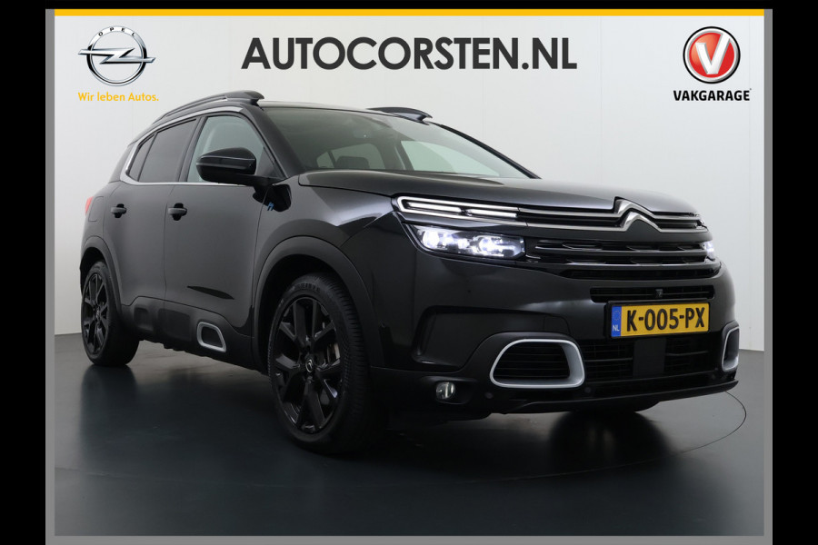 Citroën C5 Aircross 1.6T PHEV Hybrid 225PK Automaat Adap.Cruise Leder+Verwarmd Panoramadak Trekhaak Elek.Stoel+Memory Apple Carplay Android Auto Bus Navi Lmv 19" Privacy Glas Led Isofix DAB Draadloos opladen Lane Assist Regen-Lichtsensor 1.300KG Trekgewicht Dealeronderhouden Origineel Nederlandse Auto