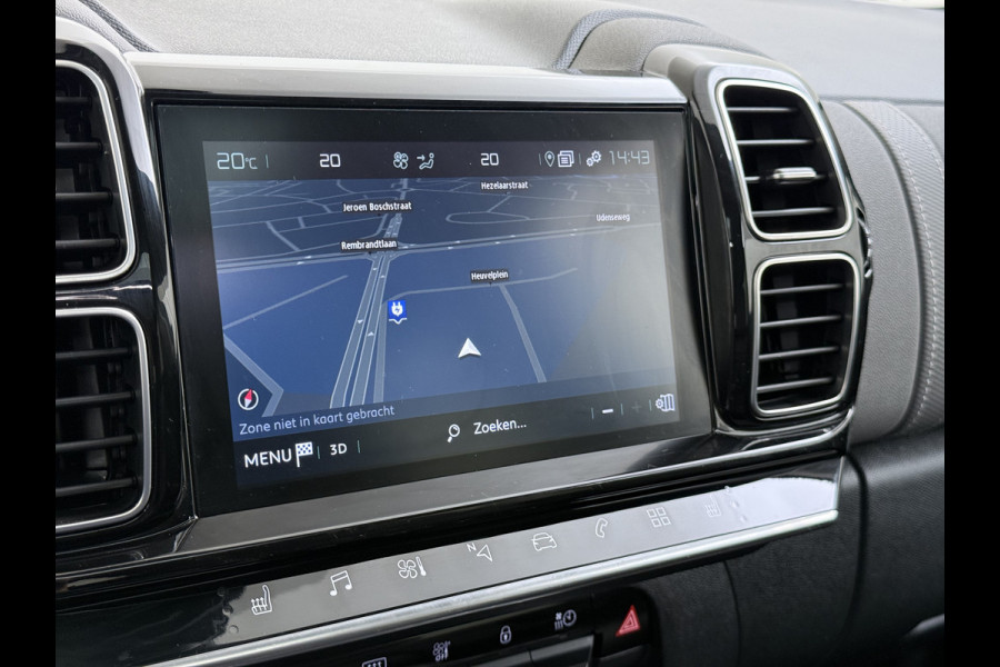 Citroën C5 Aircross 1.6T PHEV Hybrid 225PK Automaat Adap.Cruise Leder+Verwarmd Panoramadak Trekhaak Elek.Stoel+Memory Apple Carplay Android Auto Bus Navi Lmv 19" Privacy Glas Led Isofix DAB Draadloos opladen Lane Assist Regen-Lichtsensor 1.300KG Trekgewicht Dealeronderhouden Origineel Nederlandse Auto