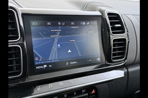 Citroën C5 Aircross 1.6T PHEV Hybrid 225PK Automaat Adap.Cruise Leder+Verwarmd Panoramadak Trekhaak Elek.Stoel+Memory Apple Carplay Android Auto Bus Navi Lmv 19" Privacy Glas Led Isofix DAB Draadloos opladen Lane Assist Regen-Lichtsensor 1.300KG Trekgewicht Dealeronderhouden Origineel Nederlandse Auto
