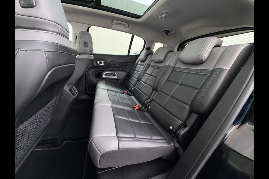 Citroën C5 Aircross 1.6T PHEV Hybrid 225PK Automaat Adap.Cruise Leder+Verwarmd Panoramadak Trekhaak Elek.Stoel+Memory Apple Carplay Android Auto Bus Navi Lmv 19" Privacy Glas Led Isofix DAB Draadloos opladen Lane Assist Regen-Lichtsensor 1.300KG Trekgewicht Dealeronderhouden Origineel Nederlandse Auto