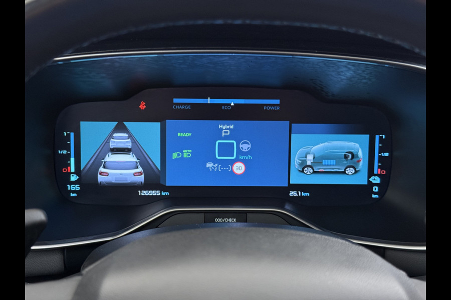 Citroën C5 Aircross 1.6T PHEV Hybrid 225PK Automaat Adap.Cruise Leder+Verwarmd Panoramadak Trekhaak Elek.Stoel+Memory Apple Carplay Android Auto Bus Navi Lmv 19" Privacy Glas Led Isofix DAB Draadloos opladen Lane Assist Regen-Lichtsensor 1.300KG Trekgewicht Dealeronderhouden Origineel Nederlandse Auto