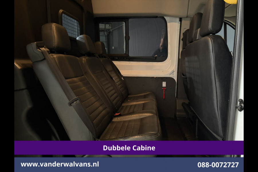 Ford Transit 2.0 TDCI 131pk L3H3 Dubbele Cabine Euro6 Inrichting Airco | 6-Zits | Camera | Apple Carplay | Xenon Navigatie, Leder, Android Auto, Cruisecontrol, LED, LM Velgen, Stoelverwarming, Verwarmde Voorruit, Parkeersensoren, Bijrijdersbank