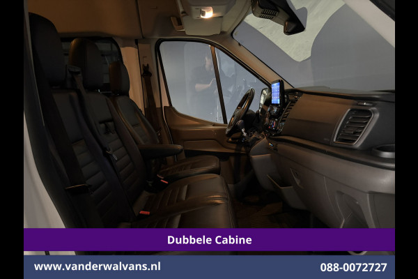 Ford Transit 2.0 TDCI 131pk L3H3 Dubbele Cabine Euro6 Inrichting Airco | 6-Zits | Camera | Apple Carplay | Xenon Navigatie, Leder, Android Auto, Cruisecontrol, LED, LM Velgen, Stoelverwarming, Verwarmde Voorruit, Parkeersensoren, Bijrijdersbank