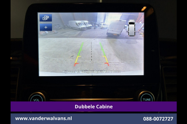 Ford Transit 2.0 TDCI 131pk L3H3 Dubbele Cabine Euro6 Inrichting Airco | 6-Zits | Camera | Apple Carplay | Xenon Navigatie, Leder, Android Auto, Cruisecontrol, LED, LM Velgen, Stoelverwarming, Verwarmde Voorruit, Parkeersensoren, Bijrijdersbank
