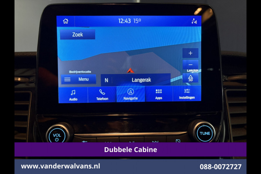 Ford Transit 2.0 TDCI 131pk L3H3 Dubbele Cabine Euro6 Inrichting Airco | 6-Zits | Camera | Apple Carplay | Xenon Navigatie, Leder, Android Auto, Cruisecontrol, LED, LM Velgen, Stoelverwarming, Verwarmde Voorruit, Parkeersensoren, Bijrijdersbank