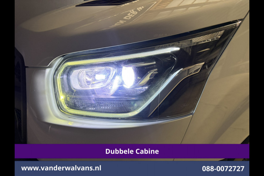 Ford Transit 2.0 TDCI 131pk L3H3 Dubbele Cabine Euro6 Inrichting Airco | 6-Zits | Camera | Apple Carplay | Xenon Navigatie, Leder, Android Auto, Cruisecontrol, LED, LM Velgen, Stoelverwarming, Verwarmde Voorruit, Parkeersensoren, Bijrijdersbank