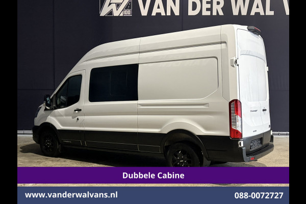 Ford Transit 2.0 TDCI 131pk L3H3 Dubbele Cabine Euro6 Inrichting Airco | 6-Zits | Camera | Apple Carplay | Xenon Navigatie, Leder, Android Auto, Cruisecontrol, LED, LM Velgen, Stoelverwarming, Verwarmde Voorruit, Parkeersensoren, Bijrijdersbank