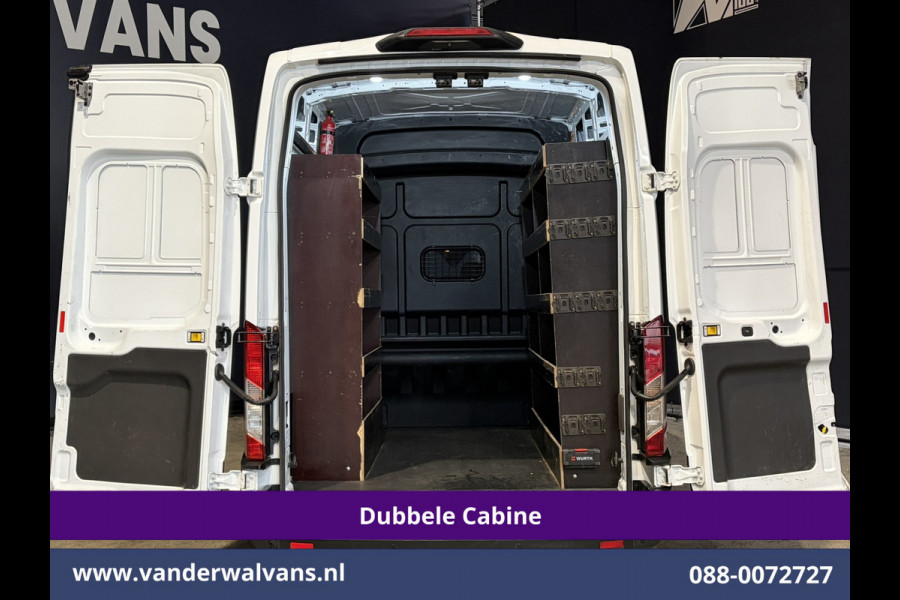 Ford Transit 2.0 TDCI 131pk L3H3 Dubbele Cabine Euro6 Inrichting Airco | 6-Zits | Camera | Apple Carplay | Xenon Navigatie, Leder, Android Auto, Cruisecontrol, LED, LM Velgen, Stoelverwarming, Verwarmde Voorruit, Parkeersensoren, Bijrijdersbank