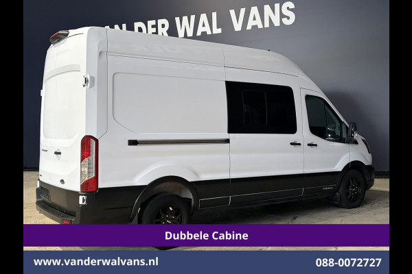 Ford Transit 2.0 TDCI 131pk L3H3 Dubbele Cabine Euro6 Inrichting Airco | 6-Zits | Camera | Apple Carplay | Xenon Navigatie, Leder, Android Auto, Cruisecontrol, LED, LM Velgen, Stoelverwarming, Verwarmde Voorruit, Parkeersensoren, Bijrijdersbank