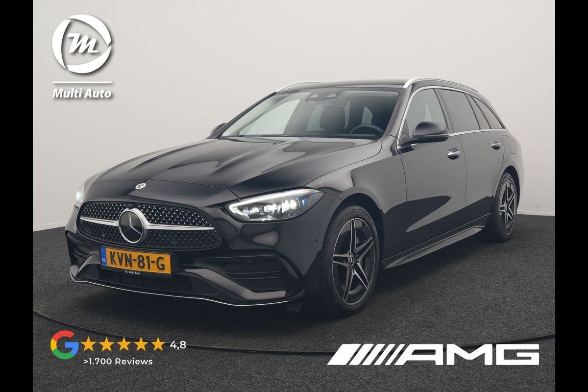 Mercedes-Benz C-Klasse Estate 300 e AMG Line PHEV Long Range 313pk Dealer O.H | Trekhaak Af Fabriek | Adaptive Cruise | Camera | Digital Light | Alcantara Sportstoelen Memory & Verwarmd | Keyless | Sfeerverlichting | Apple Carplay | Blis | DAB | 18"L.M | Plug In Hybrid