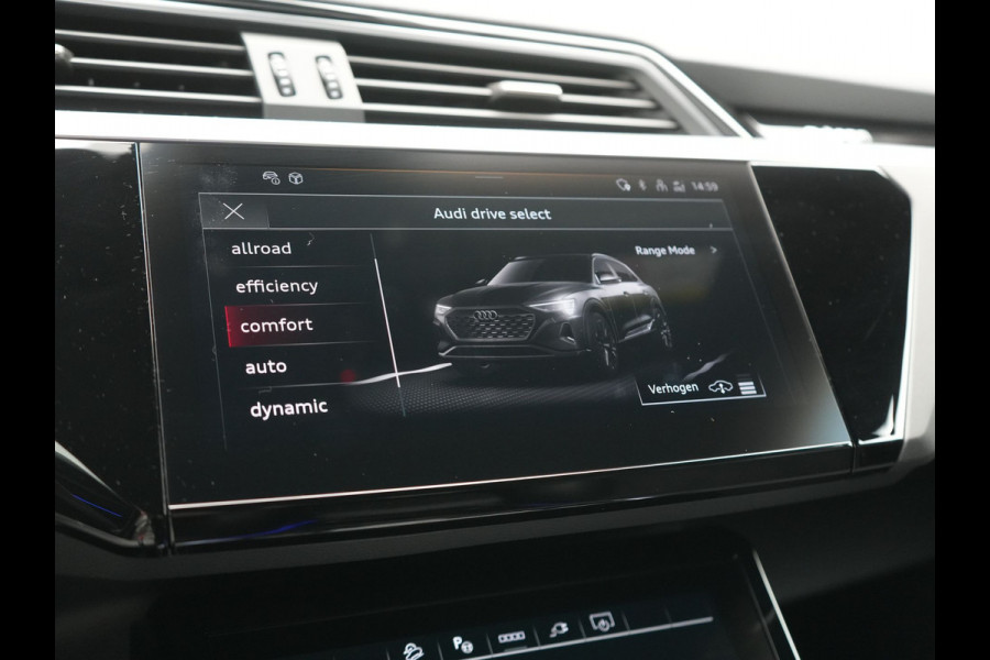 Audi Q8 e-tron 55 Quattro S Line 115 kWh 408pk Dealer O.H. | SOH 97,5% | Adaptive Cruise | Matrix LED | 360 Camera | Bang & Olufsen | Alcantara Sportstoelen Memory & Verwarmd | Sfeerverlichting | Keyless | BLIS | Navigatie | DAB | Virtual | 20"L.M |