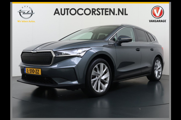 Škoda ENYAQ iV 80 204PK Pano-Dak Adap.Cruise Warmtepomp 3-Zone 20" SOH 90% Ecc Stuur+Stoelverwarming Camera Assistentie Pakket Plus Comfort Plu Apple Carplay Android Auto Draadloze telefoonlader Elek.Achterklep Privacy Glas Dealeronderhouden 1e Eigenaar