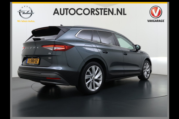 Škoda ENYAQ iV 80 204PK Pano-Dak Adap.Cruise Warmtepomp 3-Zone 20" SOH 90% Ecc Stuur+Stoelverwarming Camera Assistentie Pakket Plus Comfort Plu Apple Carplay Android Auto Draadloze telefoonlader Elek.Achterklep Privacy Glas Dealeronderhouden 1e Eigenaar