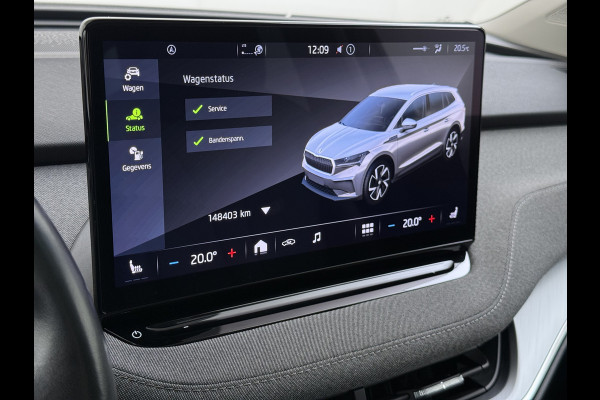 Škoda ENYAQ iV 80 204PK Pano-Dak Adap.Cruise Warmtepomp 3-Zone 20" SOH 90% Ecc Stuur+Stoelverwarming Camera Assistentie Pakket Plus Comfort Plu Apple Carplay Android Auto Draadloze telefoonlader Elek.Achterklep Privacy Glas Dealeronderhouden 1e Eigenaar