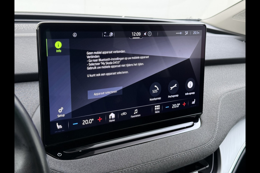 Škoda ENYAQ iV 80 204PK Pano-Dak Adap.Cruise Warmtepomp 3-Zone 20" SOH 90% Ecc Stuur+Stoelverwarming Camera Assistentie Pakket Plus Comfort Plu Apple Carplay Android Auto Draadloze telefoonlader Elek.Achterklep Privacy Glas Dealeronderhouden 1e Eigenaar