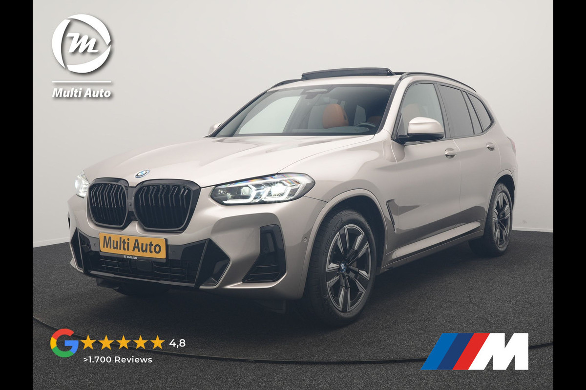 BMW iX3 M Sport 80 kWh 286pk Dealer O.H | Panodak | Adaptive Cruise | Camera | Lederen Sportstoelen Memory & Verwarmd | Sfeerverlichting | Blis | Apple Carplay | Navigatie | DAB | 19"L.M