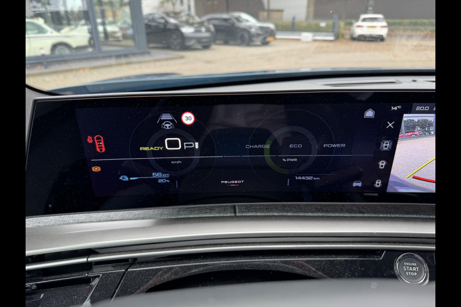 Peugeot E-3008 GT 73 kWh SOH 97%| WARMTEPOMP | 360° CAMERA| | KEYLESS ENTRY | 14.432KM! | DIGI. DASH| DEALER ONDERHOUDEN | CARPLAY/ ANDROID AUTO| EL.KLEP | STOEL + STUUR VERW. | 12 MND BOVAG GARANTIE