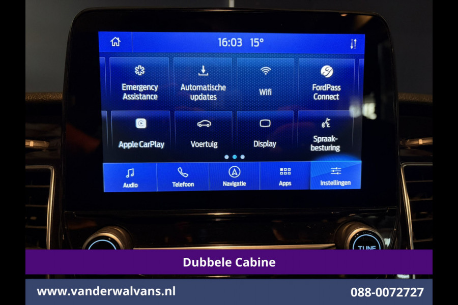 Ford Transit 2.0 TDCI 185pk L3H2 Dubbele Cabine Euro6 Airco | 5-Zits | Camera | Navigatie | Apple Carplay | LED | Xenon Android Auto, Trekhaak, Cruisecontrol, Stoelverwarming, Verwarmde Voorruit, Parkeersensoren