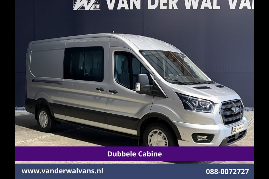Ford Transit 2.0 TDCI 185pk L3H2 Dubbele Cabine Euro6 Airco | 5-Zits | Camera | Navigatie | Apple Carplay | LED | Xenon Android Auto, Trekhaak, Cruisecontrol, Stoelverwarming, Verwarmde Voorruit, Parkeersensoren