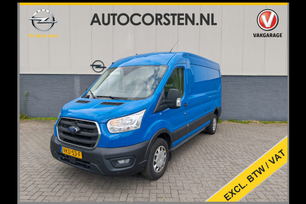 Ford Transit 350 2.0TDCI 130PK L3H2 3-Pers. Camera Navi Trekhaak MHEV Hybride Stoelverwarming Voorruitverwarming Pdc MHEV RWD EURO6 Cruise Control 2.750KG Trekgewicht 2.750KG Trekgewicht 1e Eigenaar