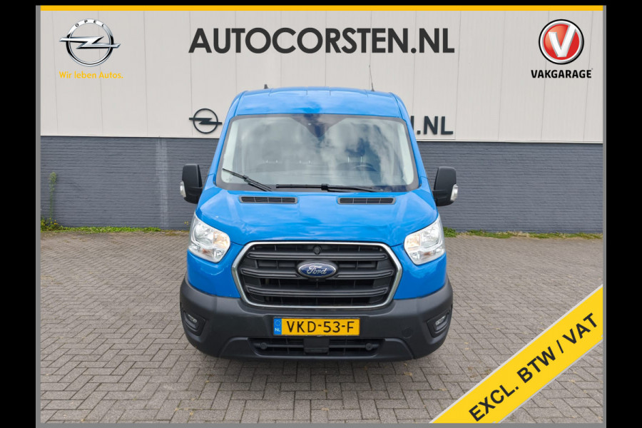 Ford Transit 350 2.0TDCI 130PK L3H2 3-Pers. Camera Navi Trekhaak MHEV Hybride Stoelverwarming Voorruitverwarming Pdc MHEV RWD EURO6 Cruise Control 2.750KG Trekgewicht 2.750KG Trekgewicht 1e Eigenaar