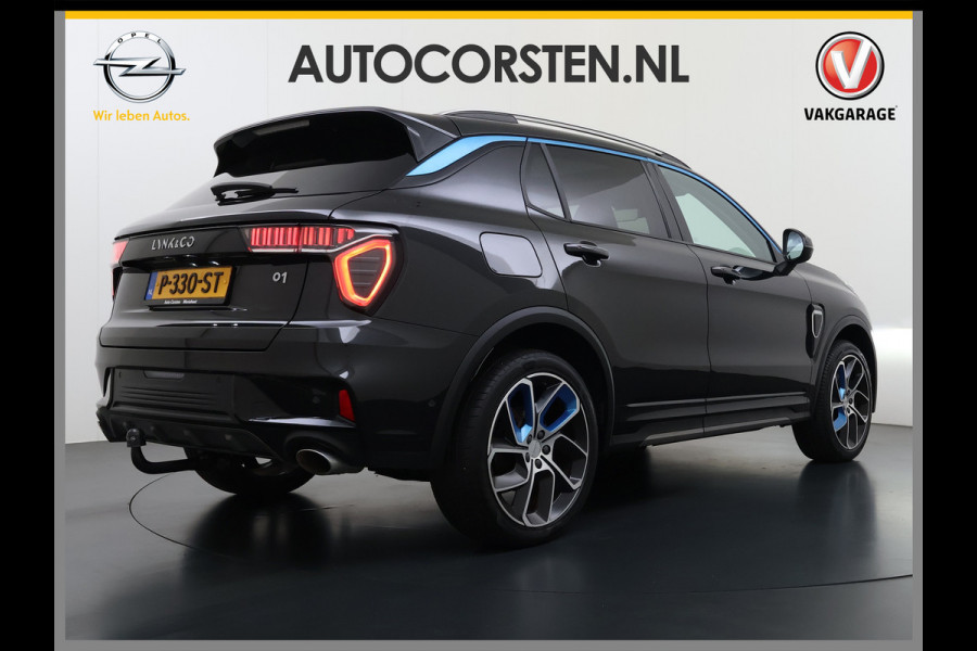 Lynk & Co 01 PHEV 261pk AUT-7 PanoDak 20"lm Trekhaak 360°Camera Apple Carplay Android Auto Adap.Cruise Navi Pdc Ecc Keyless Led Plug-In Hybri Elek.Memory.Stoel File assistent Dodehoek detector Elektrisch bedienbare achterklep Rijstrooksensor Wifi Verkeersbord detectie 425Nm/1.800KG Trekgewicht !  Origineel Nederlandse Auto € 43.000 nieuw