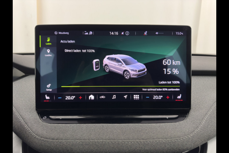 Škoda ENYAQ iV 80 (INCL-BTW) *AUT | LEATHER-FABRIC | FULL-LED | DIGI-COCKPIT | CAMERA | KEYLESS | NAVI-FULLMAP | AMBIENTLIGHT | ECC | HEATED-COMFORTSEATS | DAB+ | PDC | CRUISE | CARPLAY | 17"ALU*