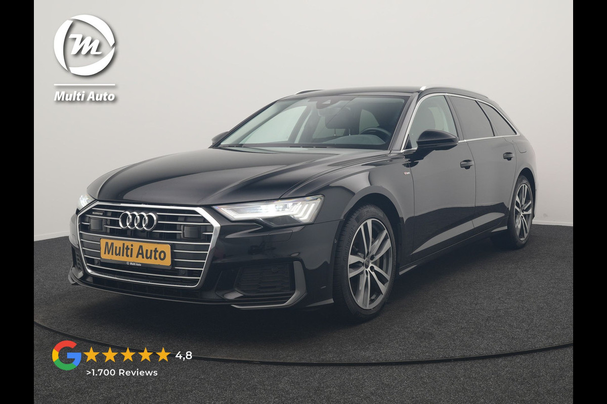 Audi A6 Avant 50 TFSI e Quattro S Line PHEV 300pk Dealer O.H | SOH 95,2% | Trekhaak Af Fabriek | Adaptive Cruise | Camera | Matrix LED | Lederen Sportstoelen Verwarmd | Sfeerverlichting | Apple Carplay | DAB | Navigatie | Virtual | 19"L.M | Plug In Hybrid |