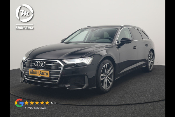 Audi A6 Avant 50 TFSI e Quattro S Line PHEV 300pk Dealer O.H | SOH 95,2% | Trekhaak Af Fabriek | Adaptive Cruise | Camera | Matrix LED | Lederen Sportstoelen Verwarmd | Sfeerverlichting | Apple Carplay | DAB | Navigatie | Virtual | 19"L.M | Plug In Hybrid |