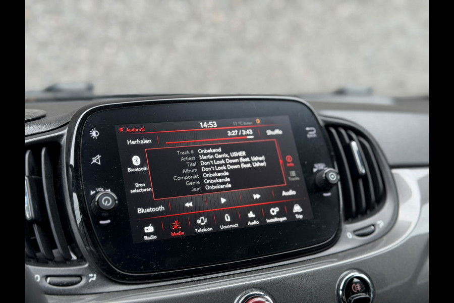 Fiat 500C 1.0 Hybrid Lounge (6-BAK, BLUETOOTH, MULTIMEDIA, PARKEERSENSOREN, CRUISE CONTROL, GOED ONDERHOUDEN, ETC!)