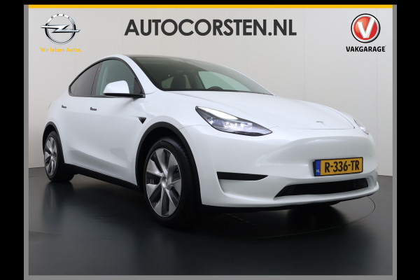 Tesla Model Y RWD 300PK LFP SOH 90% Trekhaak Warmtepomp Leder Camera's Elek.Stoelen+Memory Google®-Navi Panoramadak Stoel+Stuurverwarming Privacy Glas Lmv 19" Led Draadloos Tel. Laden Isofix AMD Ryzen™ Premium Audio 1.600KG Trekgewicht 1e Eigenaar Origineel Nederlandse Auto