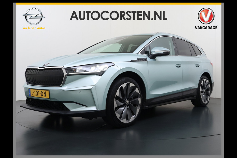 Škoda ENYAQ iV 80 204PK SOH 90% Leder Panoramadak 21" Lmv Stuurverwarming Camera Keyless entry Apple Carplay Android Auto Ecc Pdc P-Assist Cruise Control Draadloze telefoonlader Privacy Glas 1e Eigenaar Dealeronderhouden Origineel Nederlandse Auto