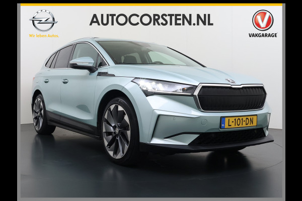 Škoda ENYAQ iV 80 204PK SOH 90% Leder Panoramadak 21" Lmv Stuurverwarming Camera Keyless entry Apple Carplay Android Auto Ecc Pdc P-Assist Cruise Control Draadloze telefoonlader Privacy Glas 1e Eigenaar Dealeronderhouden Origineel Nederlandse Auto