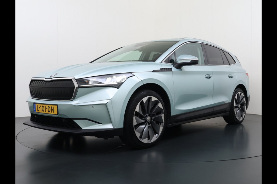 Škoda ENYAQ iV 80 204PK SOH 90% Leder Panoramadak 21" Lmv Stuurverwarming Camera Keyless entry Apple Carplay Android Auto Ecc Pdc P-Assist Cruise Control Draadloze telefoonlader Privacy Glas 1e Eigenaar Dealeronderhouden Origineel Nederlandse Auto