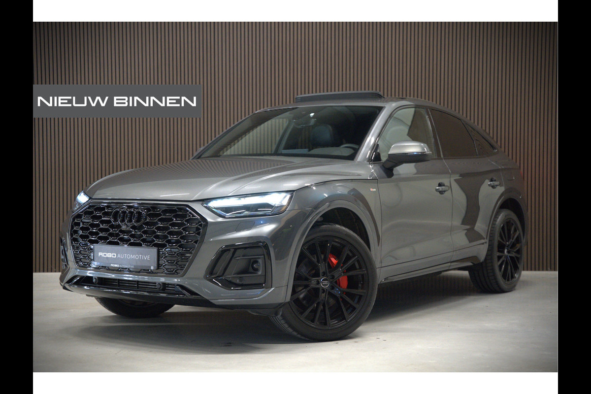 Audi Q5 Sportback 55 TFSI e S edition S-Line | Panoramadak | Stoelverwarming | RS Stoelen | Apple Carplay | Camera | Keyless | Navigatie | Trekhaak | Cruise Control | Memory Seat | Ambiance Verlichting | Matrix LED | SOH 99%