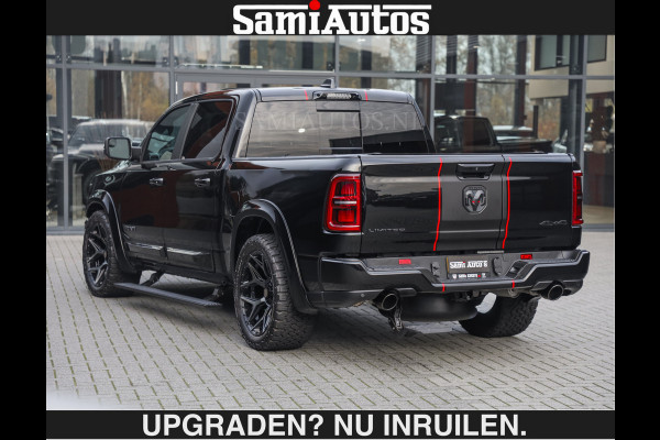 Dodge Ram LIMITED 5.7 V8 HEMI | €79950,- excl excl | MAXIMAAL UITGERUST | DUBBELE CABINE | 5 PERSOONS | DC | Allernieuwste Limited uitvoering – volledig uitgerust met alle opties, inclusief MWK en normale laadbak Voorraad nr 3806