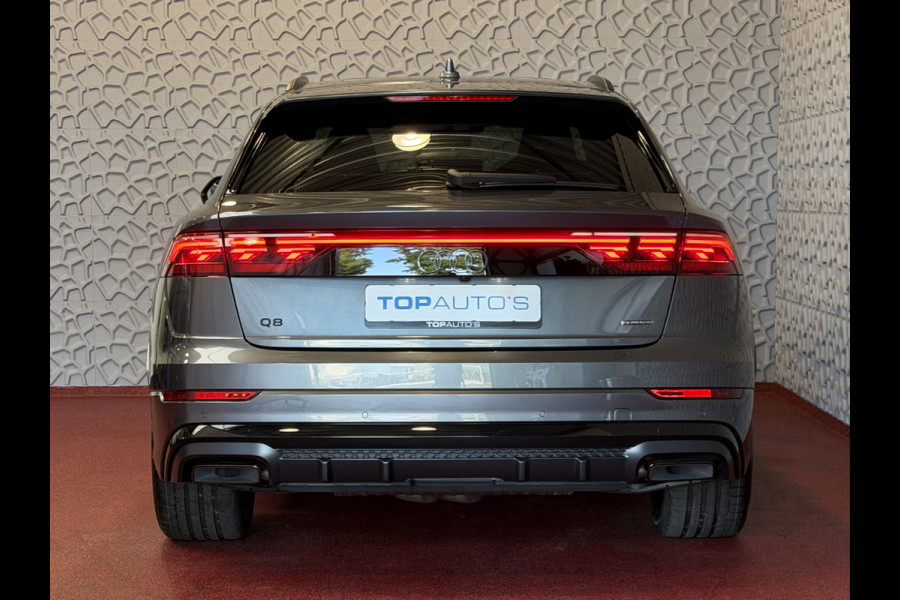 Audi Q8 60 TFSI E COMPETITION PLUS LUCHTVERING SOFT.CLOSE 23''LMV B&O ACHTERAS.BST VALCONA LEER TREKHAAK HEADUP CARBON.INT MATRIX/LASER NIEUWE ONGEBRUIKTE AUTO