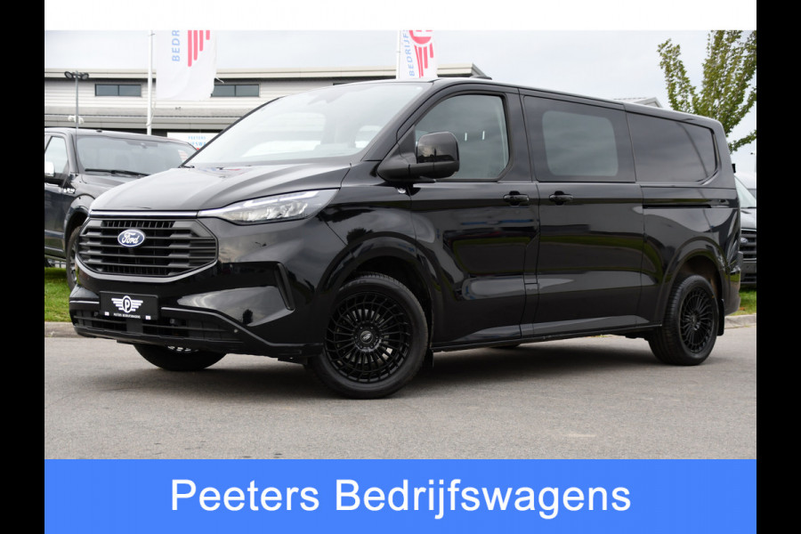 Ford Transit Custom 300 2.0 TDCI L2H1 Limited Black Edition Adaptieve Cruise, Camera, Carplay, LED, 2 x Schuifdeur, Automaat, 170pk, Stoelverwarming, Sensoren, Uniek!