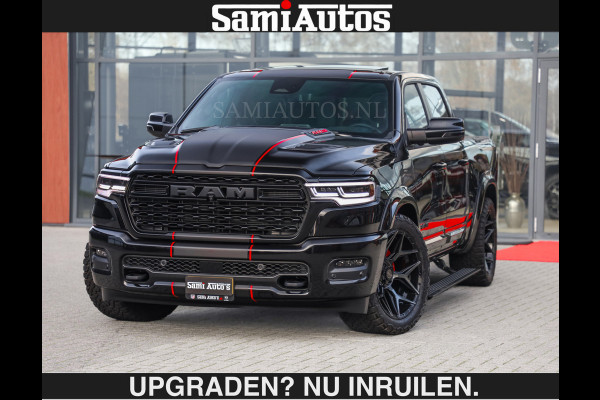 Dodge Ram LIMITED 5.7 V8 HEMI | €79950,- excl excl | MAXIMAAL UITGERUST | DUBBELE CABINE | 5 PERSOONS | DC | Allernieuwste Limited uitvoering – volledig uitgerust met alle opties, inclusief MWK en normale laadbak.