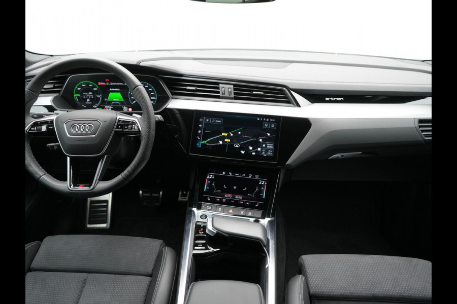 Audi Q8 e-tron 55 quattro S Line 114 kWh Dealer O.H | SOH 91,1% | | Trekhaak Afn. | Luchtvering | 360 Camera | Head Up | Adaptive Cruise | Matrix LED | Alcantara Sportstoelen Verwarmd | Apple Carplay | Keyless | Blis | Navigatie | Virtual | DAB | 20"L.M |