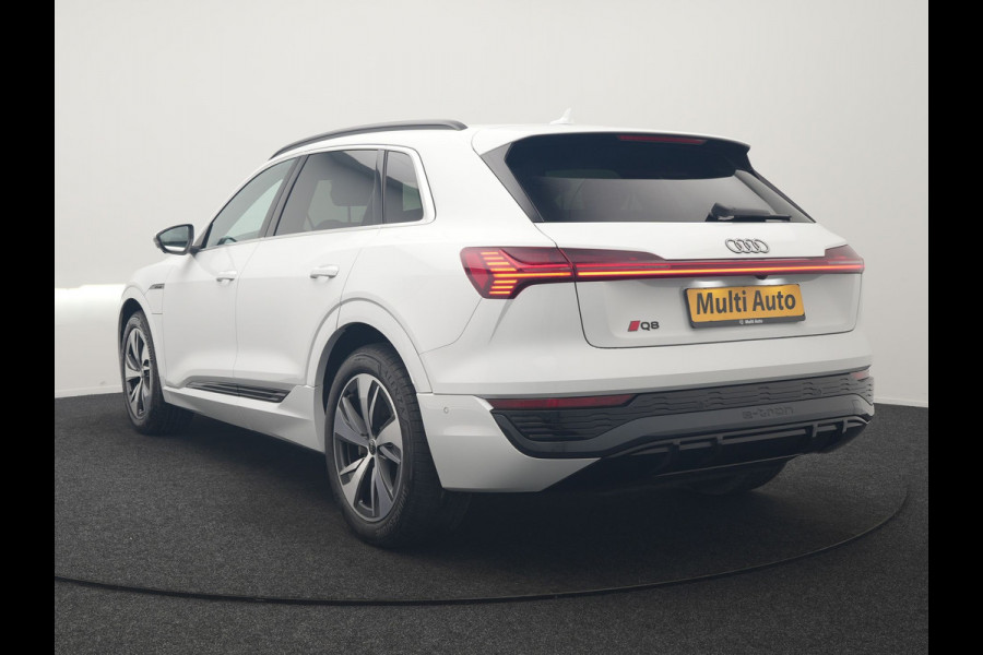 Audi Q8 e-tron 55 quattro S Line 114 kWh Dealer O.H | SOH 91,1% | | Trekhaak Afn. | Luchtvering | 360 Camera | Head Up | Adaptive Cruise | Matrix LED | Alcantara Sportstoelen Verwarmd | Apple Carplay | Keyless | Blis | Navigatie | Virtual | DAB | 20"L.M |
