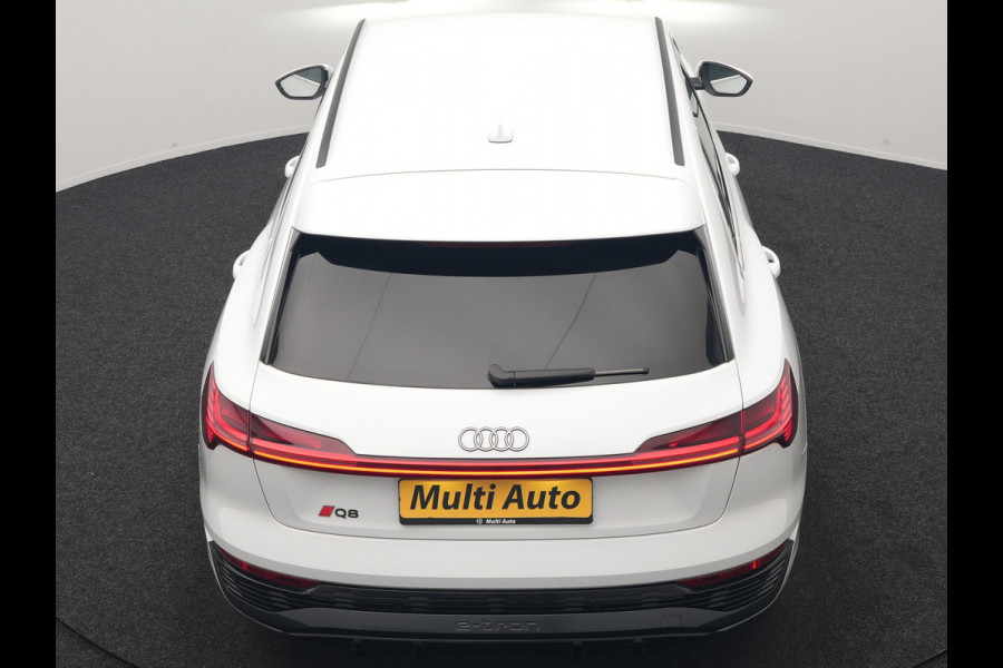 Audi Q8 e-tron 55 quattro S Line 114 kWh Dealer O.H | SOH 91,1% | | Trekhaak Afn. | Luchtvering | 360 Camera | Head Up | Adaptive Cruise | Matrix LED | Alcantara Sportstoelen Verwarmd | Apple Carplay | Keyless | Blis | Navigatie | Virtual | DAB | 20"L.M |