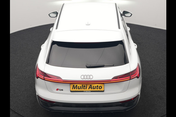 Audi Q8 e-tron 55 quattro S Line 114 kWh Dealer O.H | SOH 91,1% | | Trekhaak Afn. | Luchtvering | 360 Camera | Head Up | Adaptive Cruise | Matrix LED | Alcantara Sportstoelen Verwarmd | Apple Carplay | Keyless | Blis | Navigatie | Virtual | DAB | 20"L.M |