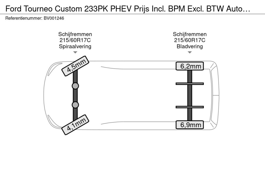 Ford Tourneo Custom 233PK PHEV Prijs Incl. BPM Excl. BTW Automaat 8-Personen Automaat LED B&O Audio Lichtmetalen Velgen PDC Carplay Camer