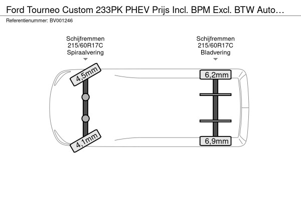 Ford Tourneo Custom 233PK PHEV Prijs Incl. BPM Excl. BTW Automaat 8-Personen Automaat LED B&O Audio Lichtmetalen Velgen PDC Carplay Camer
