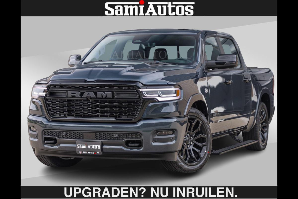 Dodge Ram LIMITED 5.7 V8 HEMI | € 79.950 excl excl | MAXIMAAL UITGERUST | NIEUWE KLEUR Forged Blue Metallic met Ebony Red interior seats | DUBBELE CABINE | 5 PERSOONS | DC | Allernieuwste Limited in nieuwe kleur Forged Blue  – volledig uitgerust met alle opties.