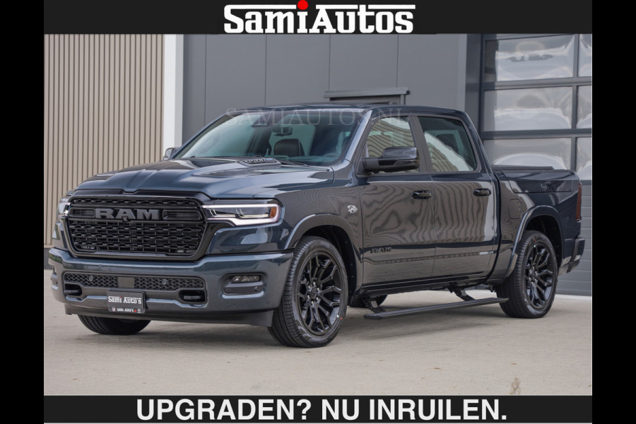 Dodge Ram LIMITED 5.7 V8 HEMI | € 79.950 excl excl | MAXIMAAL UITGERUST | NIEUWE KLEUR Forged Blue Metallic met Ebony Red interior seats | DUBBELE CABINE | 5 PERSOONS | DC | Allernieuwste Limited in nieuwe kleur Forged Blue  – volledig uitgerust met alle opties.