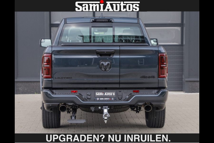 Dodge Ram LIMITED 5.7 V8 HEMI | € 79.950 excl excl | MAXIMAAL UITGERUST | NIEUWE KLEUR Forged Blue Metallic met Ebony Red interior seats | DUBBELE CABINE | 5 PERSOONS | DC | Allernieuwste Limited in nieuwe kleur Forged Blue  – volledig uitgerust met alle opties.